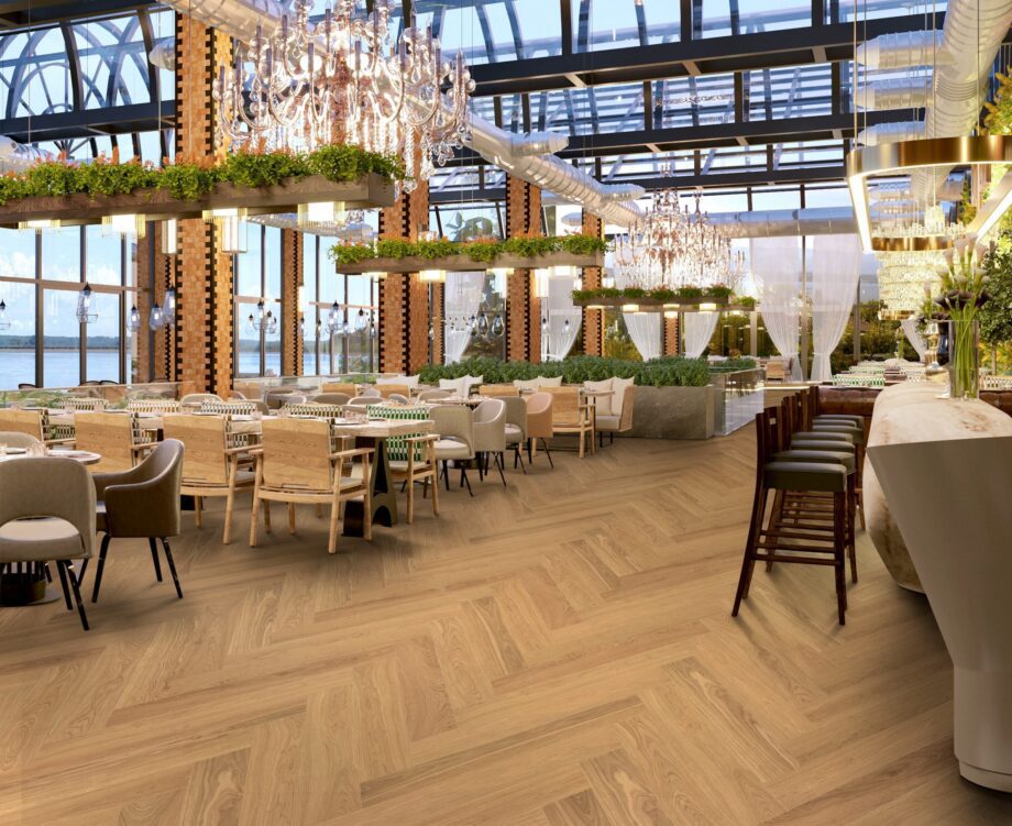 Herringbone parquet Oak, 4 sides beveled, brushed, matt lacquered – 2