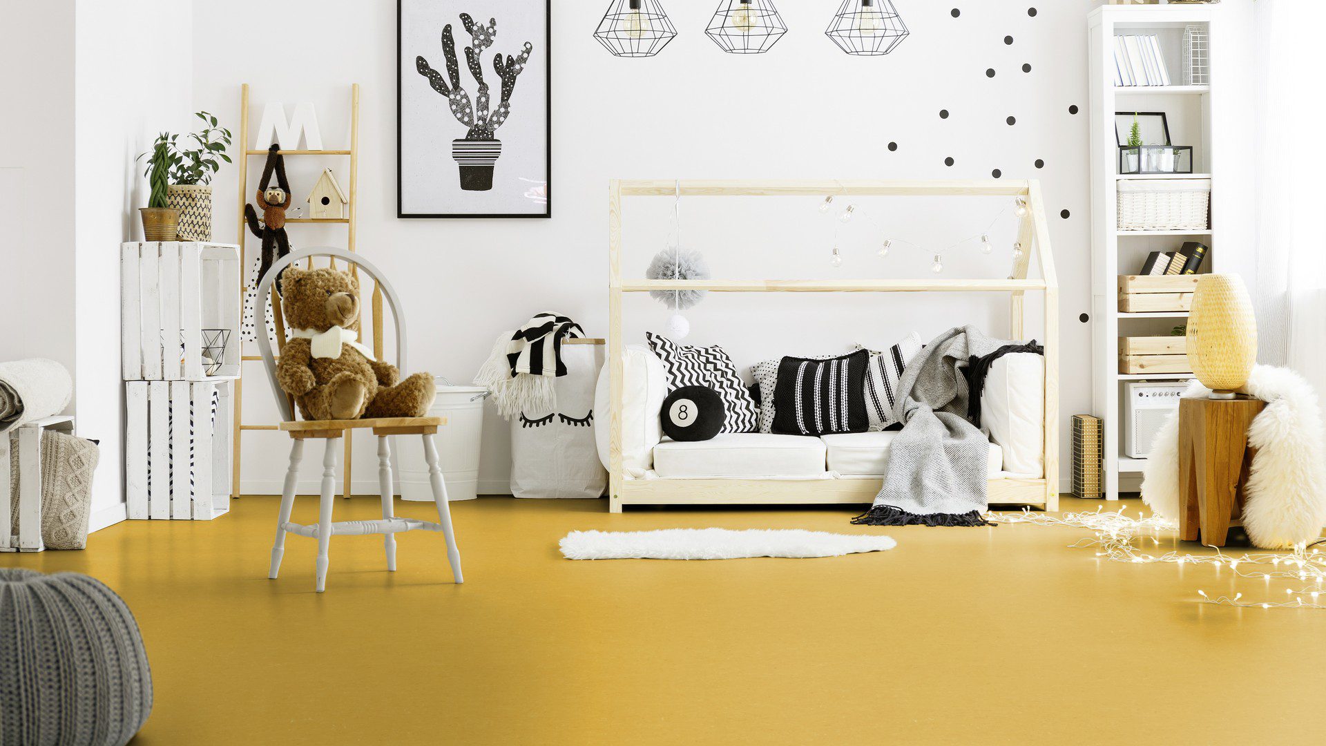 Linoleum Colorette Acoustic Plus 19 dB 0001 Banana Yellow – 2