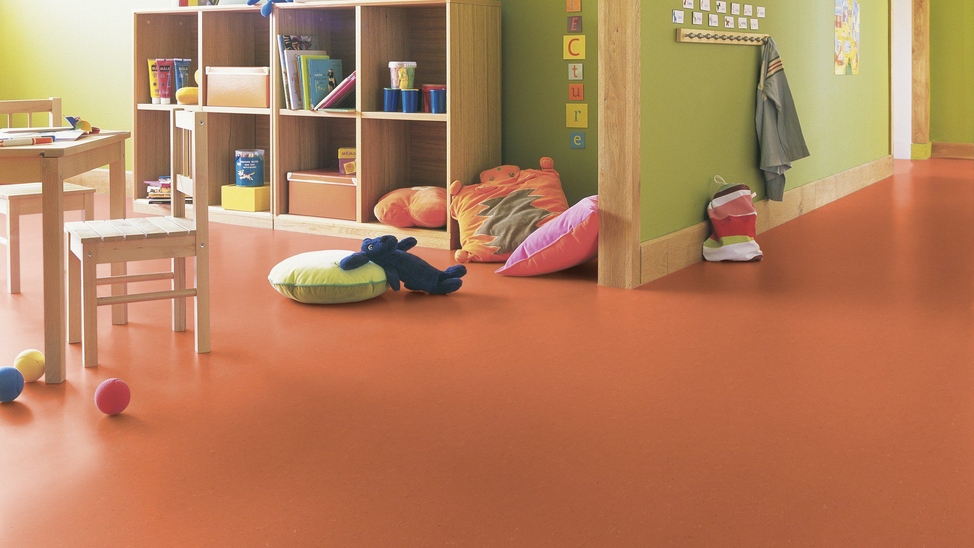 Linoleum floor Gerflor Colorette 0016 Deep Orange – 3