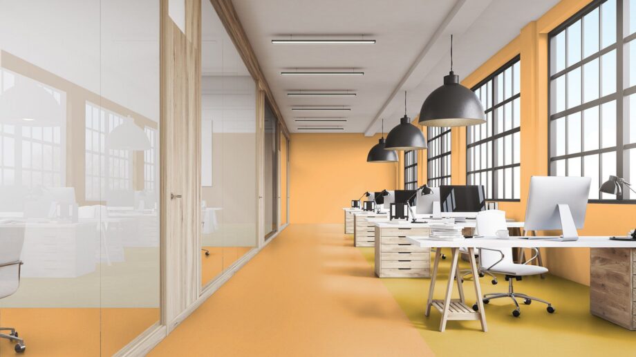 Linoleum floor Gerflor Colorette 0073 Sand Yellow – view 2 Linoleum floor Gerflor Colorette 0073 Sand Yellow – 2