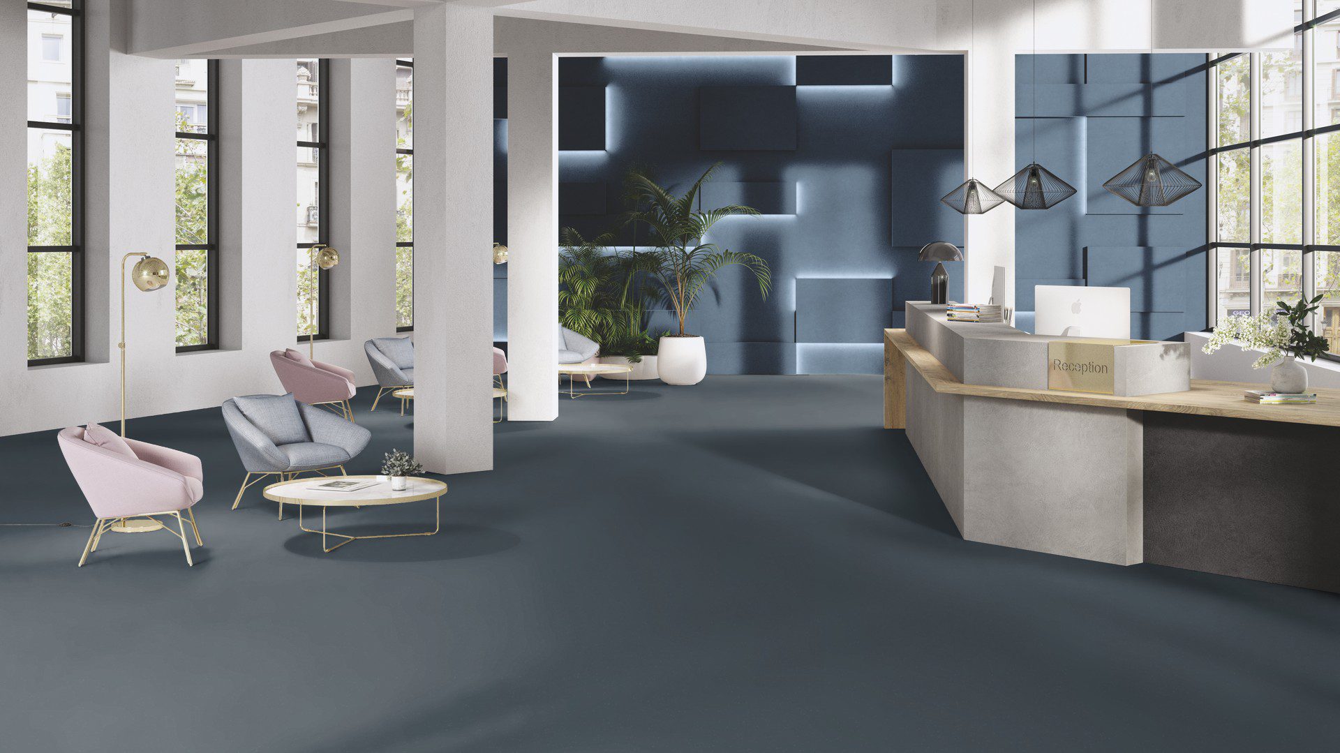 Linoleum floor Gerflor Lino Art Metallic 0070 Cool Grey – 3