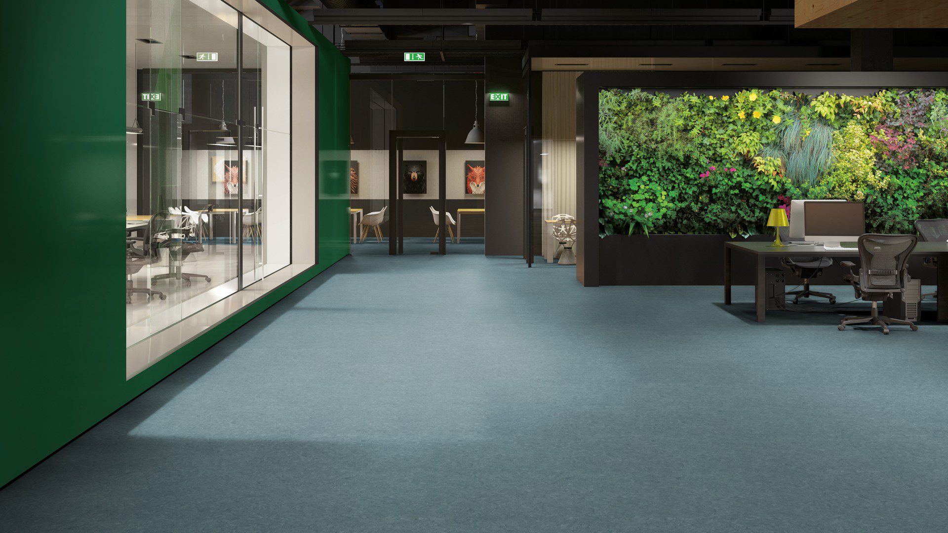 Linoleum floor Gerflor Marmorette 0099 Grey Turquoise – 3