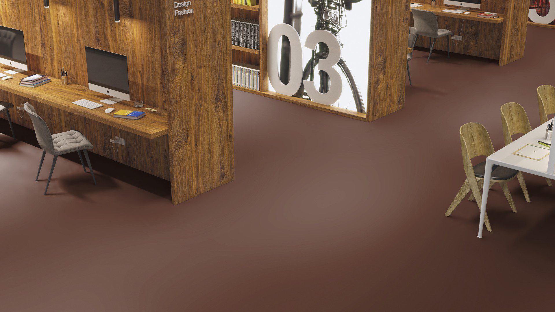 Linoleum floor Gerflor Uni Walton 0060 Deep Brown – 3