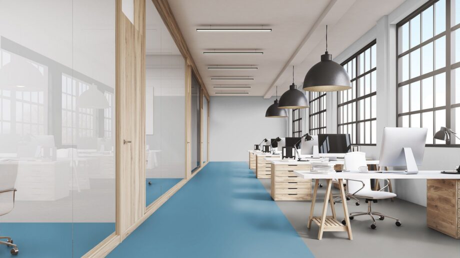 Linoleum floor Gerflor Uni Walton 0095 Spring Blue – view 2 Linoleum floor Gerflor Uni Walton 0095 Spring Blue – 2