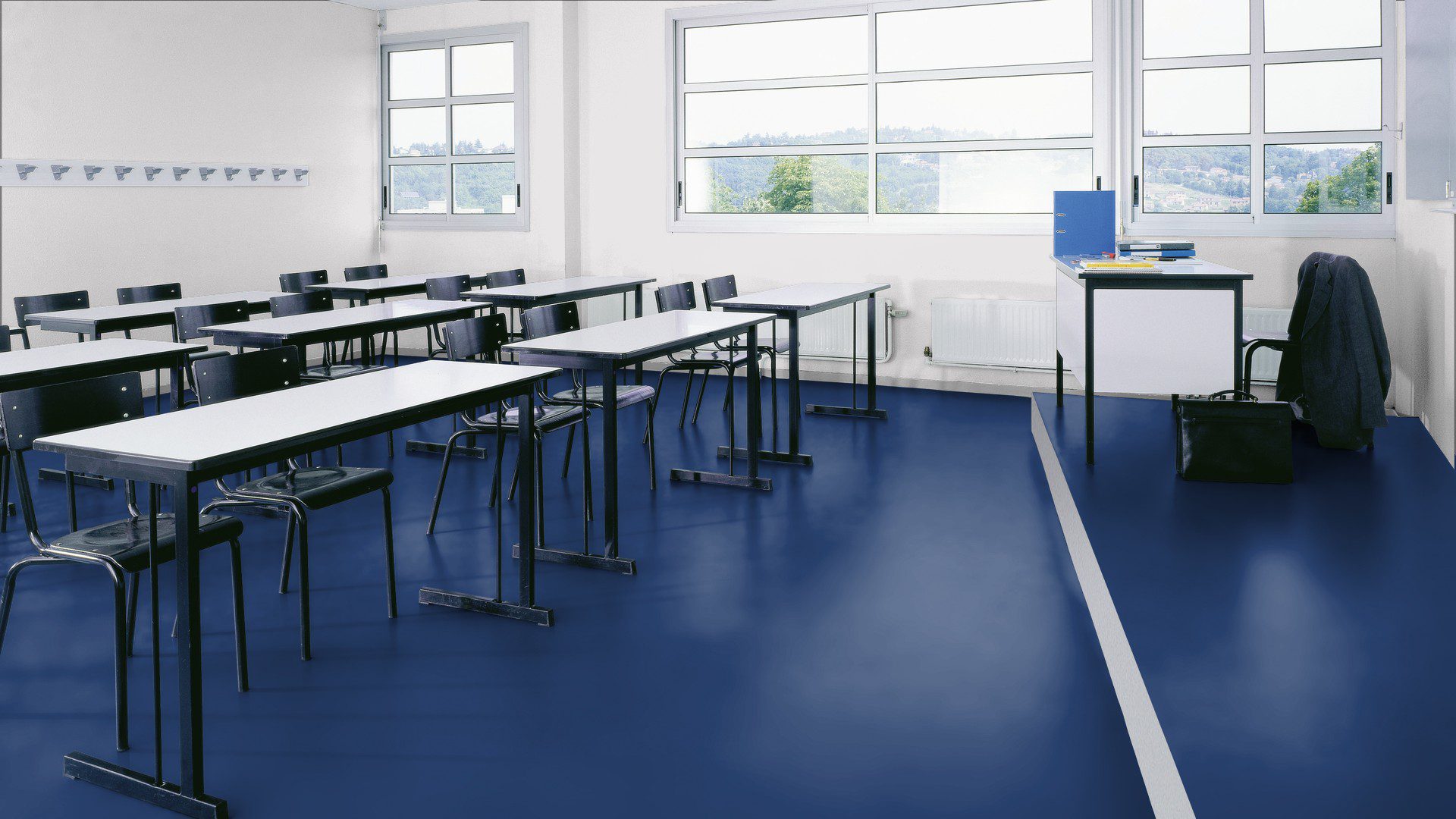 Linoleum floor Gerflor Uni Walton 0100 Ocean Blue – 3