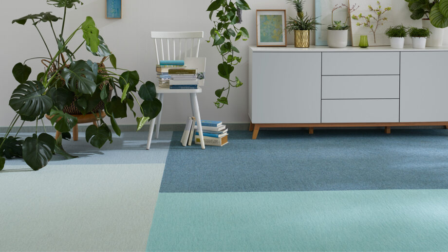 Carpet flooring from cashmere goat wool Tretford Interland 627 Lagoon