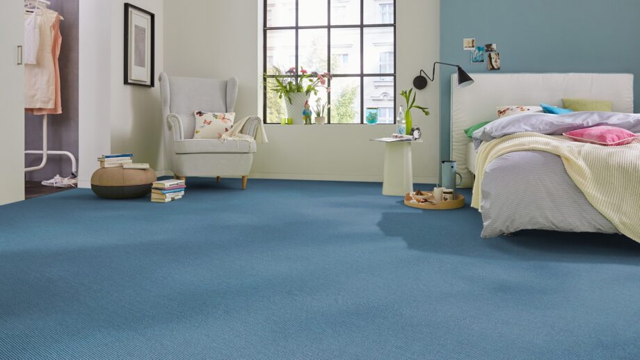 Carpet flooring from cashmere goat wool Tretford Interland 627 Lagoon