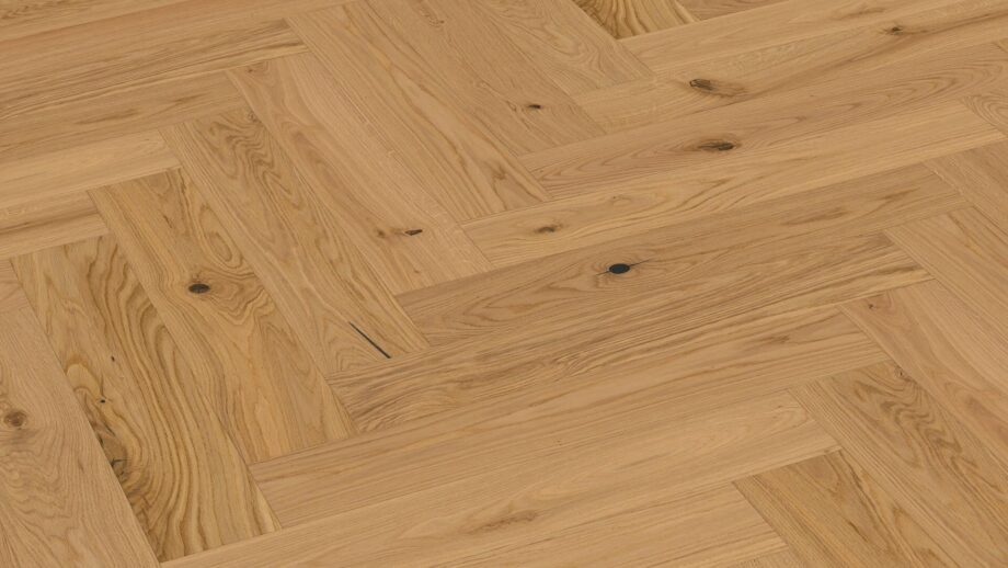 Herringbone parquet Meister PS500 Authentic Oak brushed, matt lacquered