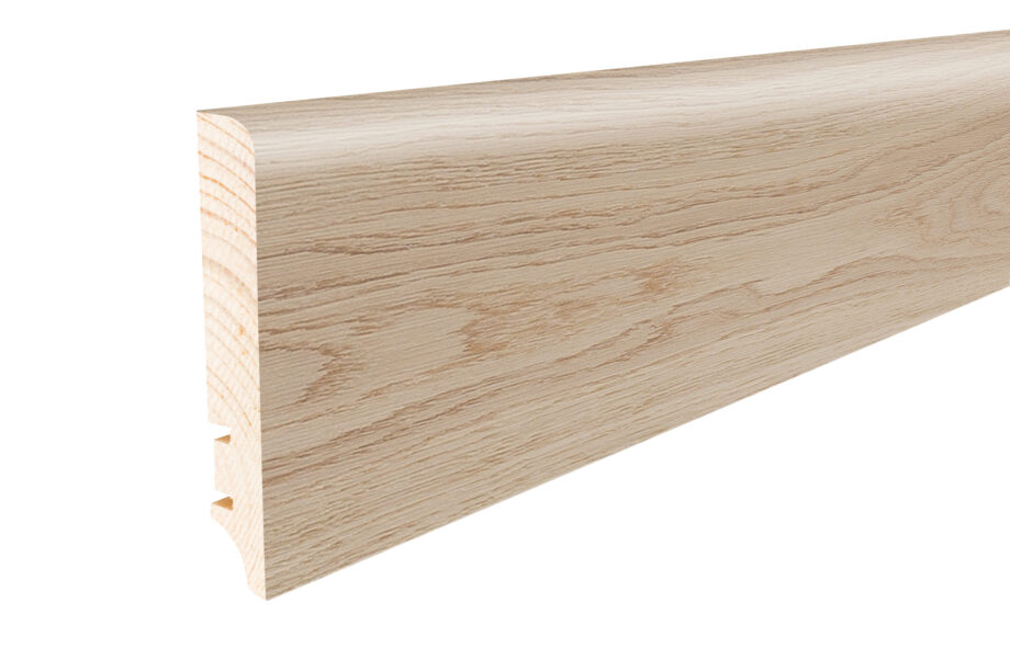 Skirting board veneered oak harmony white lacquered 16x90mm