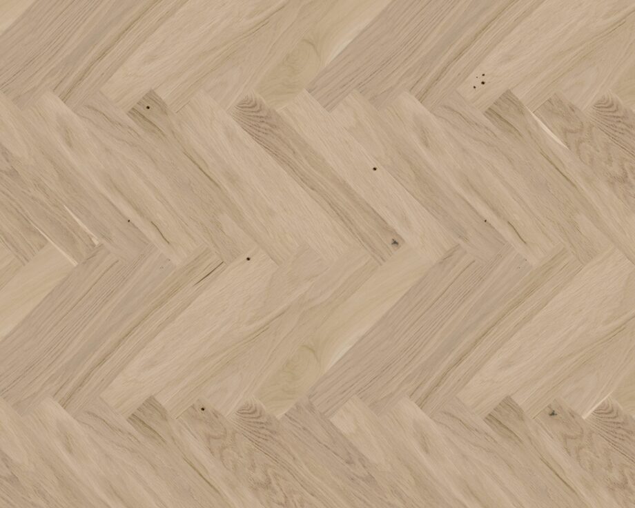 Herringbone parquet Oak beveled brushed light matt lacquer