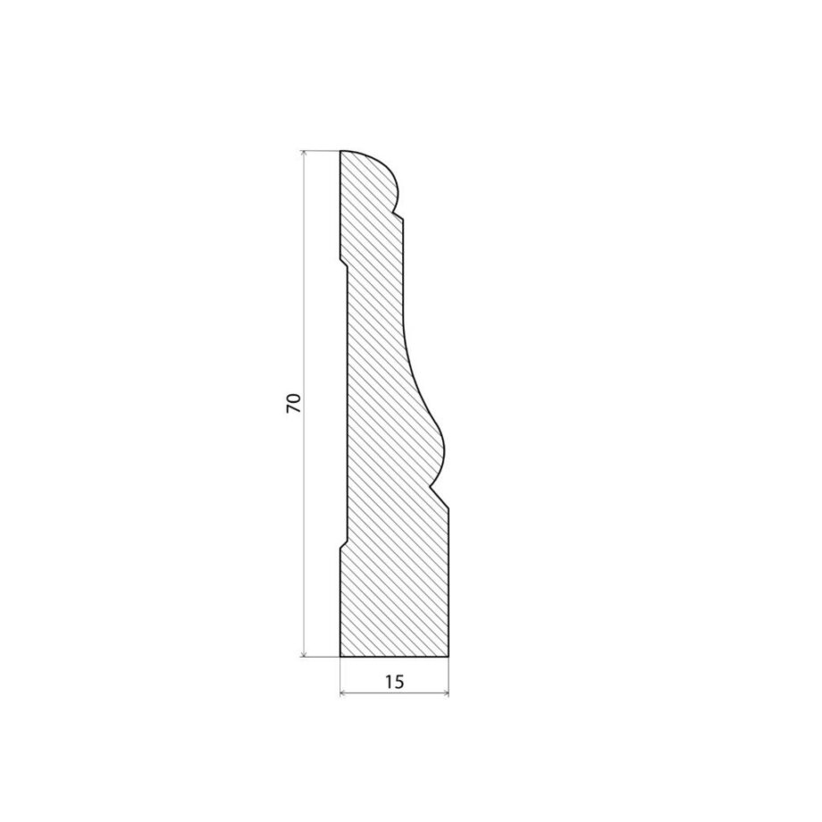 Skirting boards pine kombi finished with white paint 15x70mm – 2