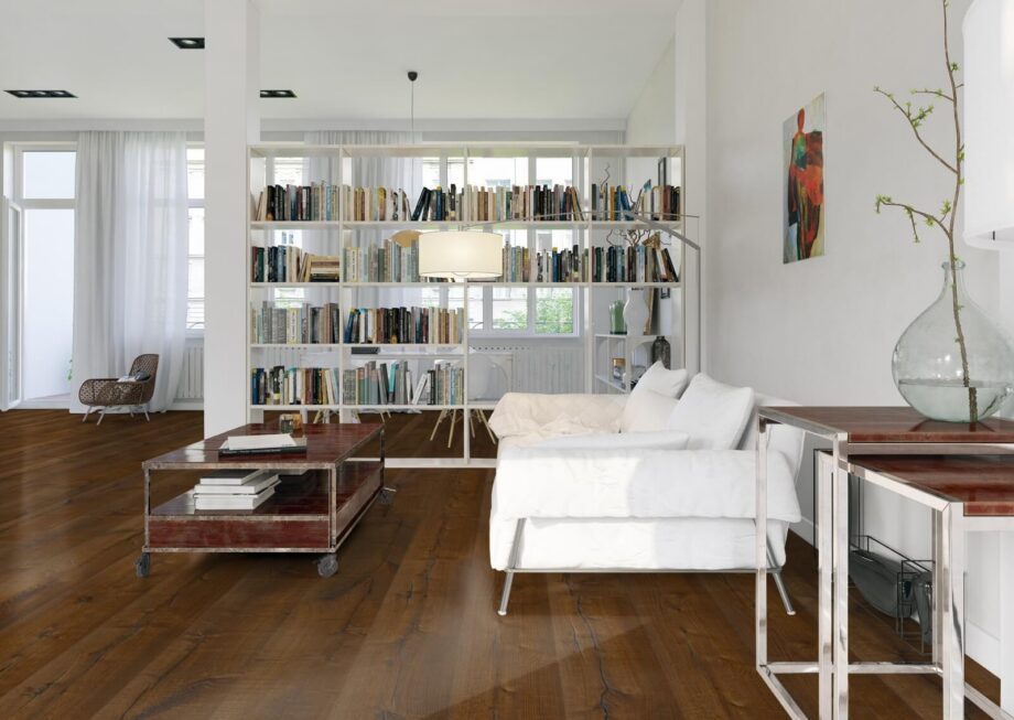 Parquet Trinity Smoked Oak Rustical beveled deep brushed oiled 305mm – 9