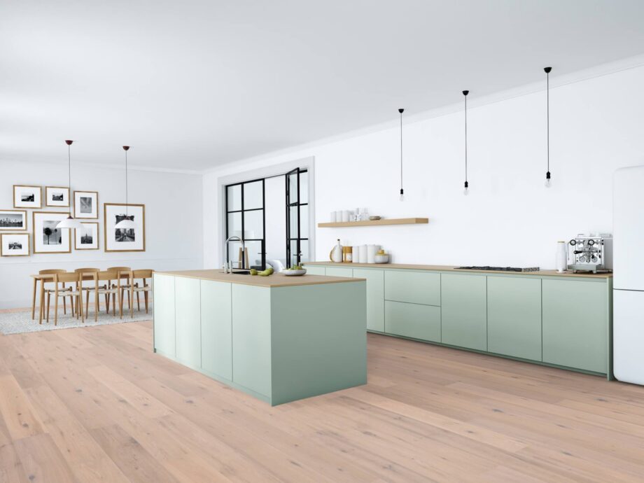 Parquet Oak Rustical 1-strip brushed white matt lacquered 189mm – 7