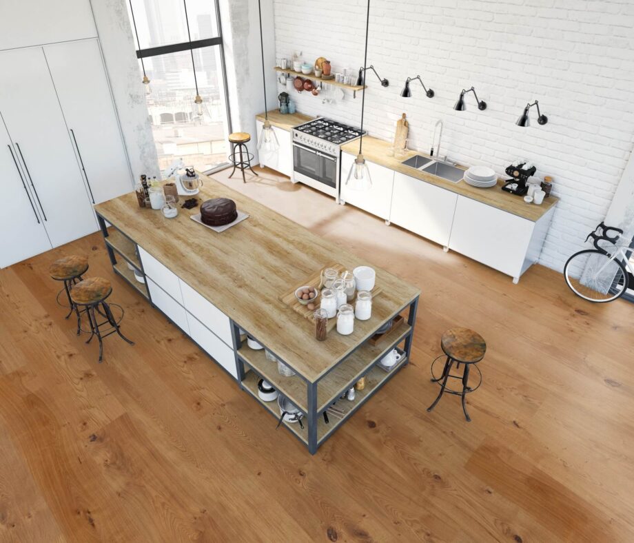 Parquet Trinity Oak Rustical 1-strip beveled brushed oiled – 12