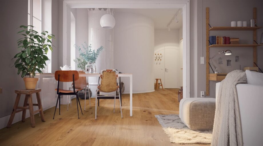Parquet Trinity Oak Rustical 1-strip beveled brushed oiled – 13