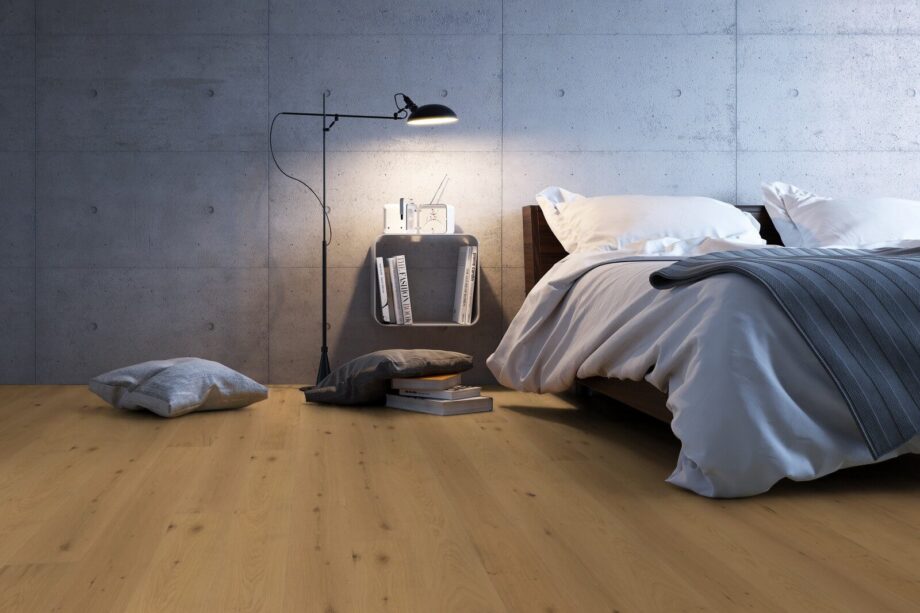 Parquet Trinity Oak Rustical 1-strip beveled brushed light white oiled – 11