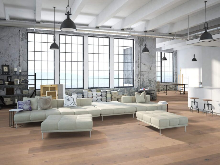 Parquet Trinity Oak Rustical 1-strip beveled brushed white oiled – 15