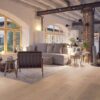 Parquet Trinity Oak Rustical 1-strip beveled brushed white oiled – 6