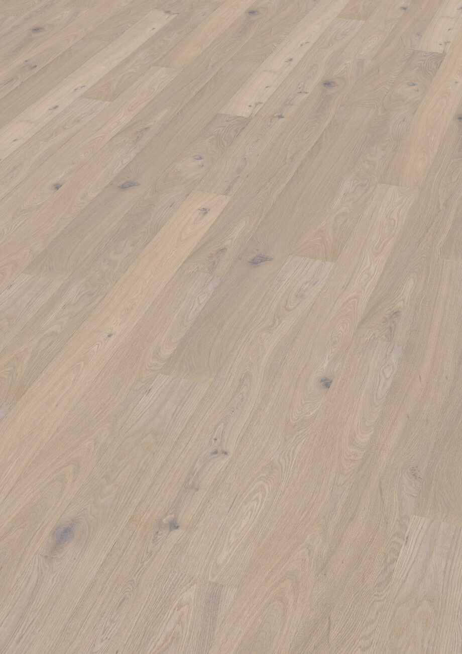 Parquet Oak Rustical 1-strip beveled brushed white oiled 148mm