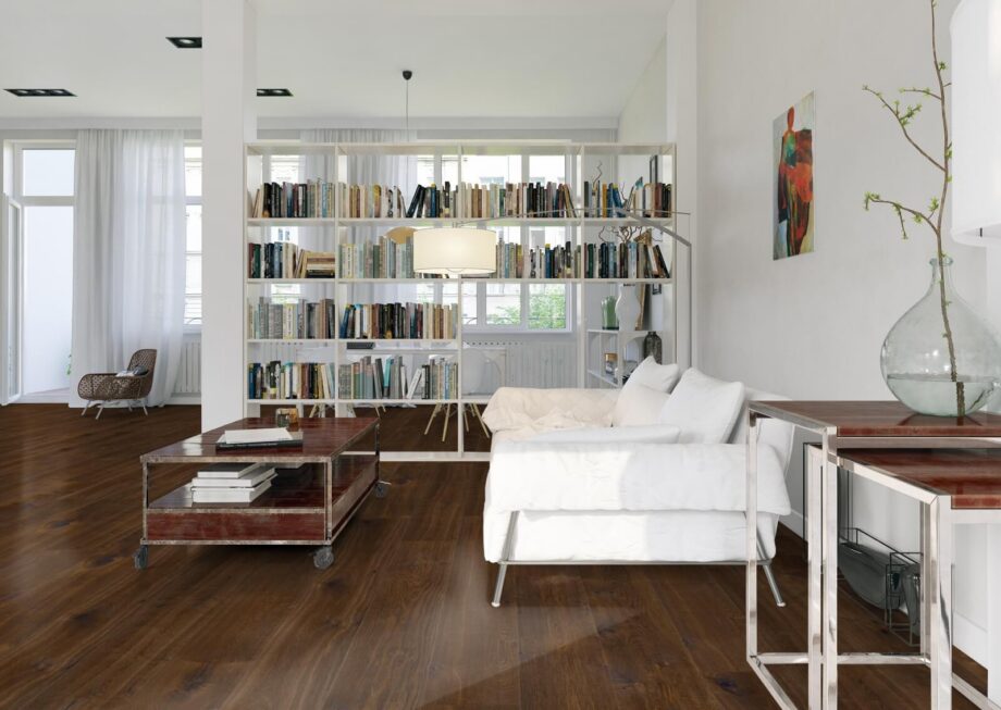 Parquet floor Trinity Smoked Oak Rustical 1-strip beveled hand scraped oiled – 12