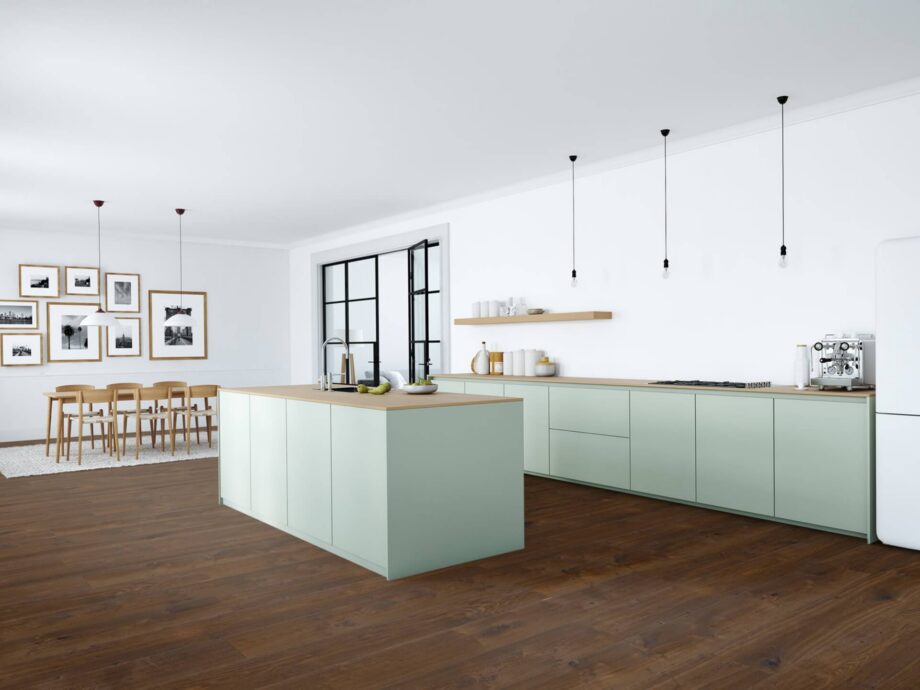 Parquet floor Trinity Smoked Oak Rustical 1-strip beveled hand scraped oiled – 9