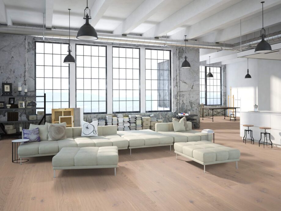 Oak Parquet Trinity Rustical 1-strip beveled hand scraped white oiled – 7