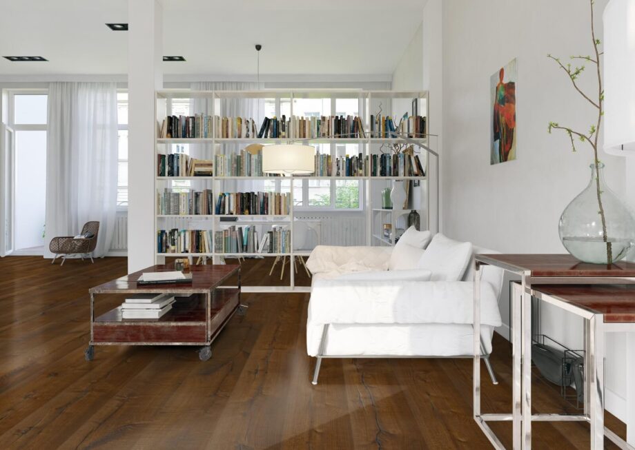 Parquet Trinity Smoked Oak Rustical beveled deep brushed oiled 305mm