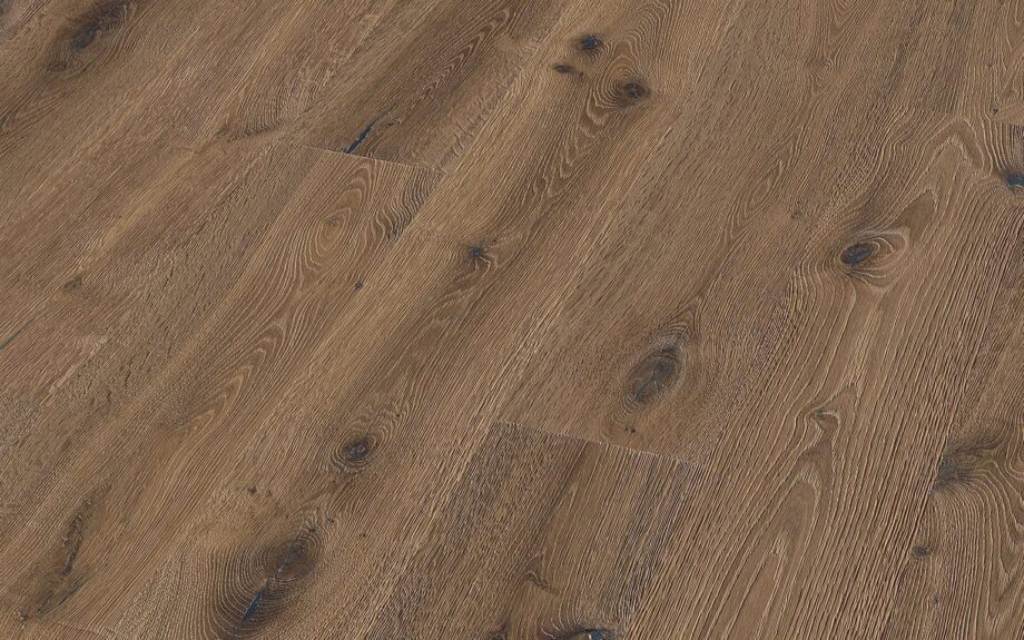 Parquet Trinity Smoked Oak Rustical 1-strip beveled hand scraped deep brushed white oiled – 3
