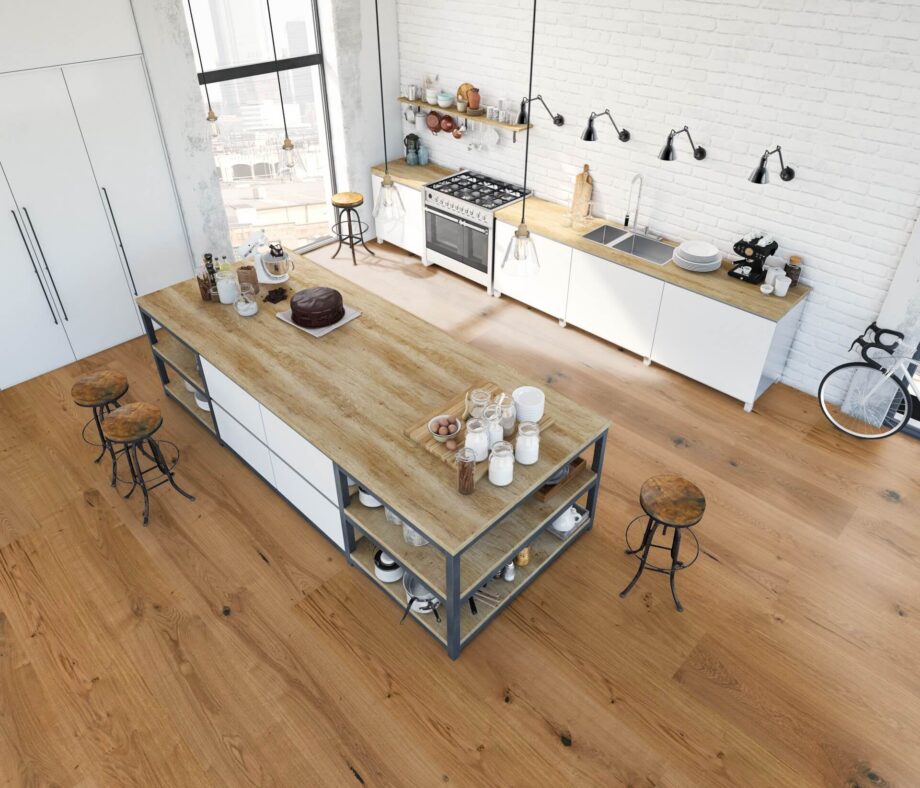 Parquet floor Trinity Oak Rustical 1-strip beveled hand scraped oiled – 12