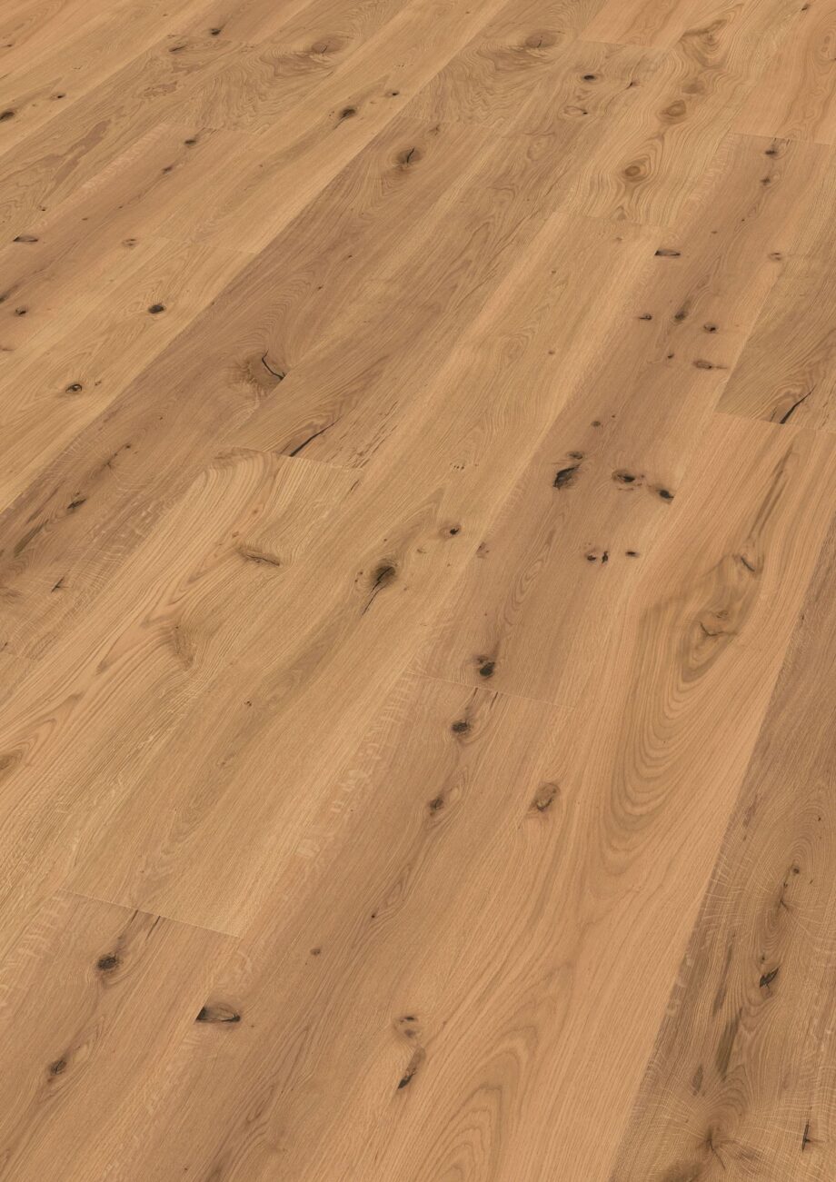 Parquet floor Oak Rustical 1-strip 2 sides beveled brushed oiled 260mm wide – 2