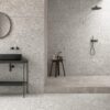 Terrazzo effect matt porcelain floor tile Tau Clemon Silver, 60x60 and 60x120 cm, silver grey, R10, rectified – 3
