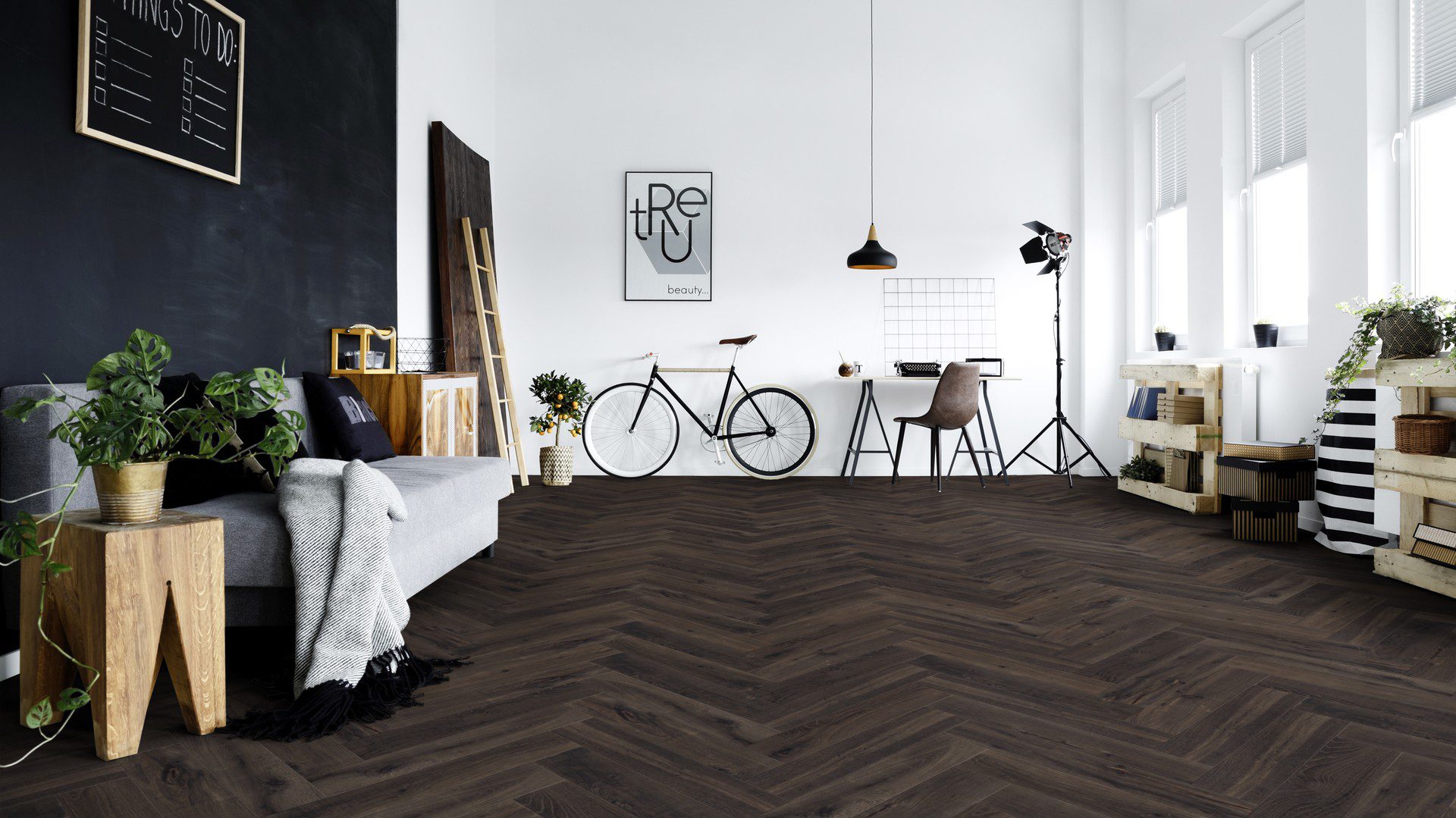 Herringbone floor Thede & Witte Oak Vintage Blackstone beveled and oiled – 4
