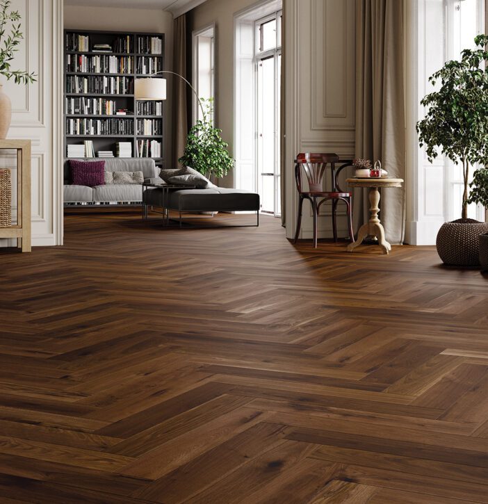Herringbone floor Smoked Oak beveled, brushed, matt lacquered – 2