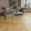 Herringbone flooring Barlinek Oak Raisins beveled brushed matt lacquered – view 3 Herringbone flooring Barlinek Oak Raisins beveled brushed matt lacquered – 3