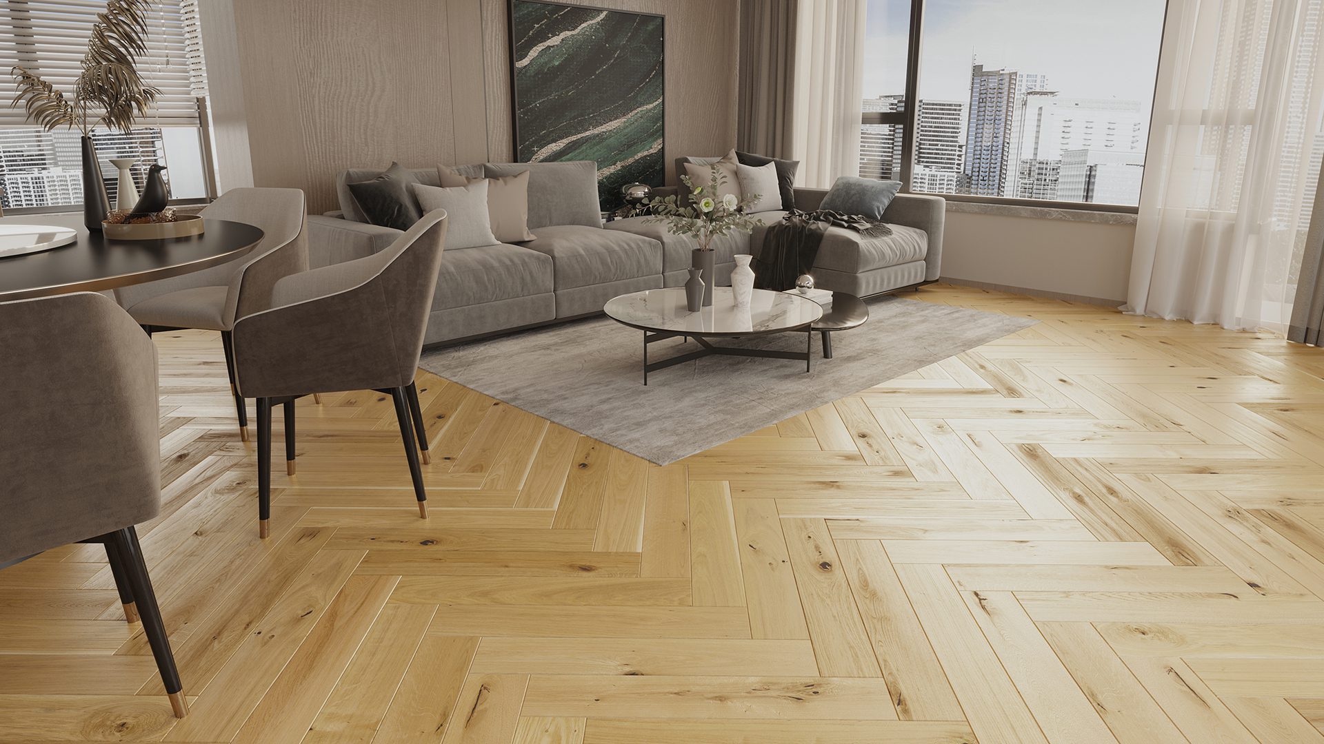 Herringbone flooring Barlinek Oak Raisins beveled brushed matt lacquered – 3