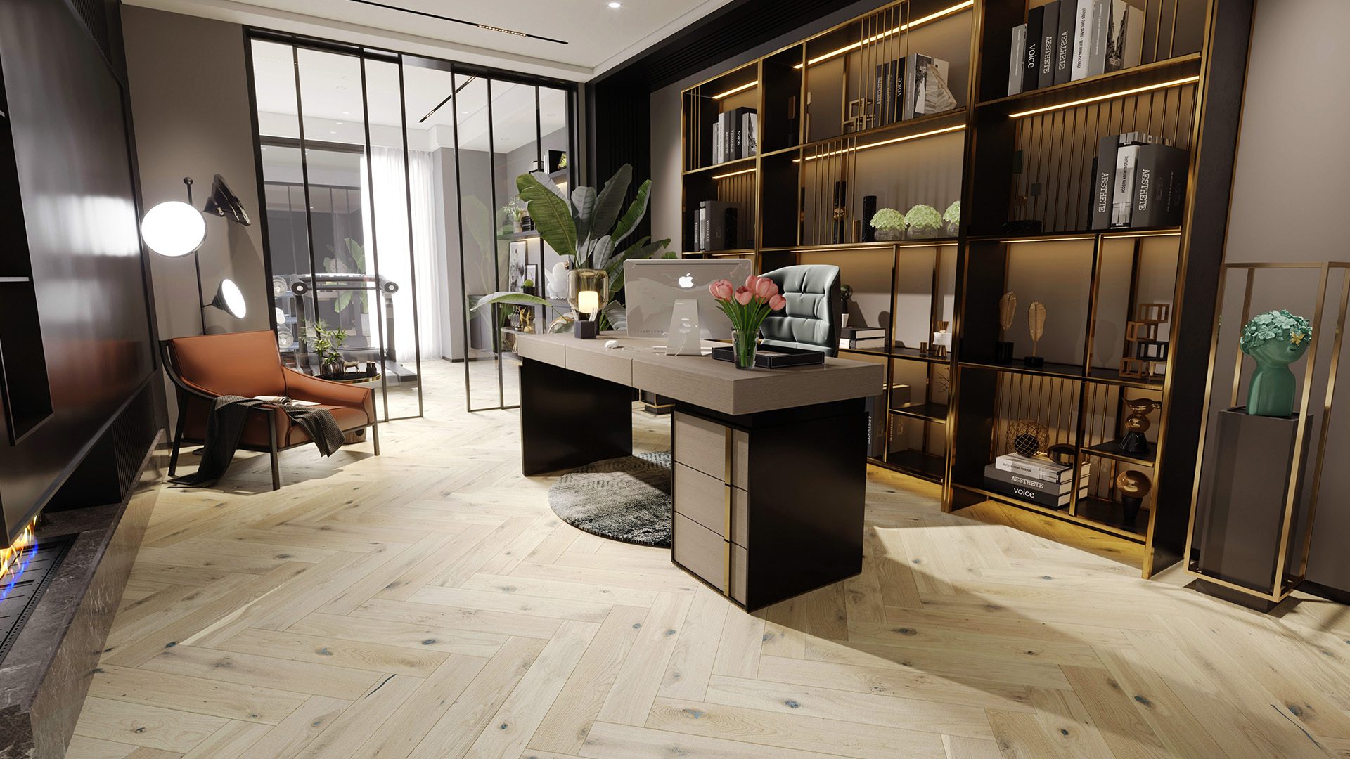Herringbone floor Oak Crema Country beveled brushed oiled – 2