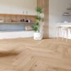 Herringbone floor Oak Crema beveled brushed matt lacquered – view 2 Herringbone floor Oak Crema beveled brushed matt lacquered – 2