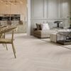 Herringbone floor Barlinek Oak Pudding beveled brushed matt lacquered – view 2 Herringbone floor Barlinek Oak Pudding beveled brushed matt lacquered – 2