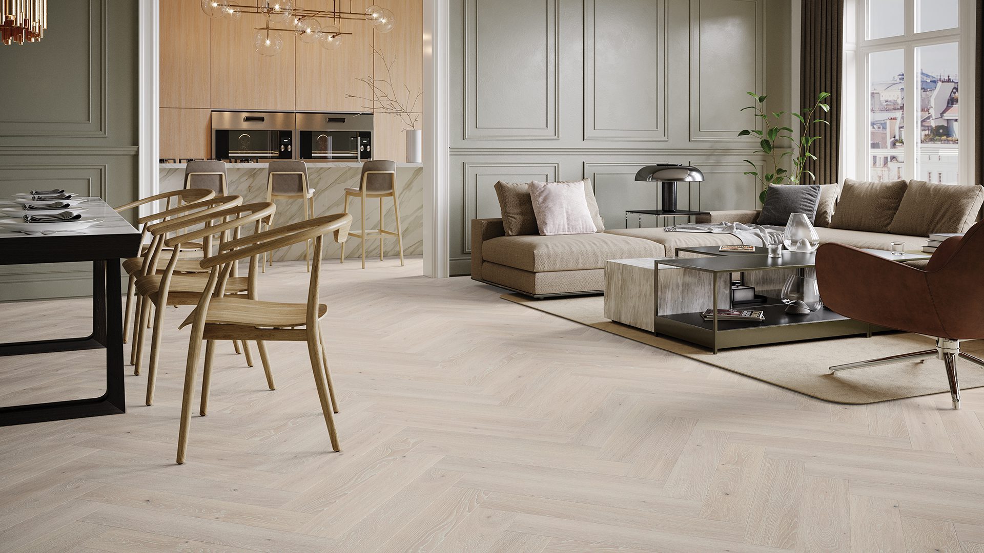 Herringbone floor Barlinek Oak Pudding beveled brushed matt lacquered – 2