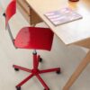 lvt-flooring-quick-step-bloom-sea-breeze-oak-light LVT flooring Quick-Step Bloom Sea Breeze Oak Light installed on children's room, desk, red stool.