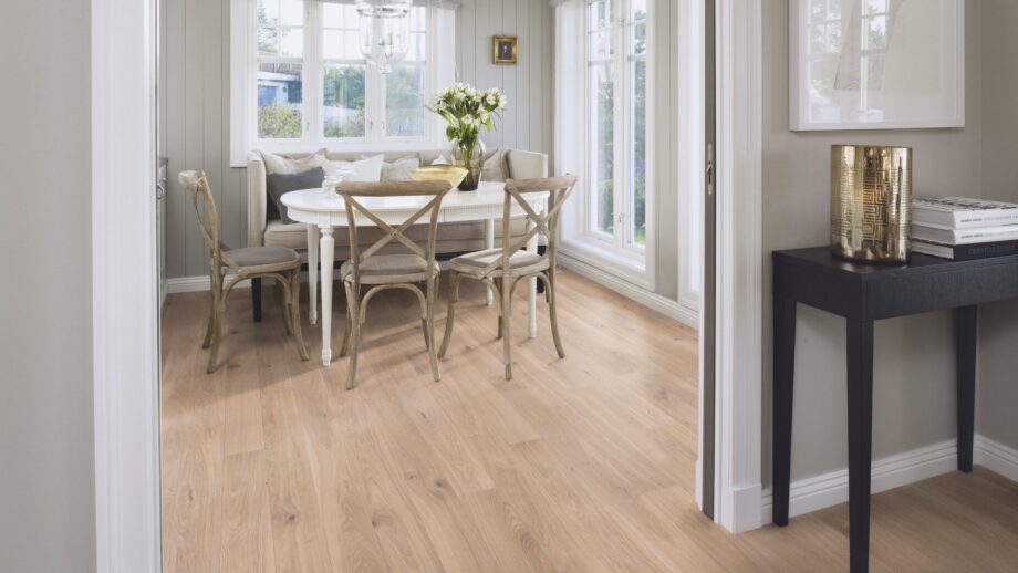 Parquet floor Bauwerk Casapark Oak 46 white oil waxed 138mm – 5