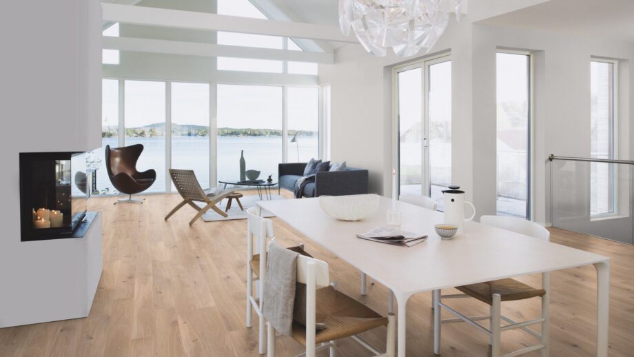 Parquet floor Bauwerk Casapark Oak 46 white oil waxed 138mm – 9