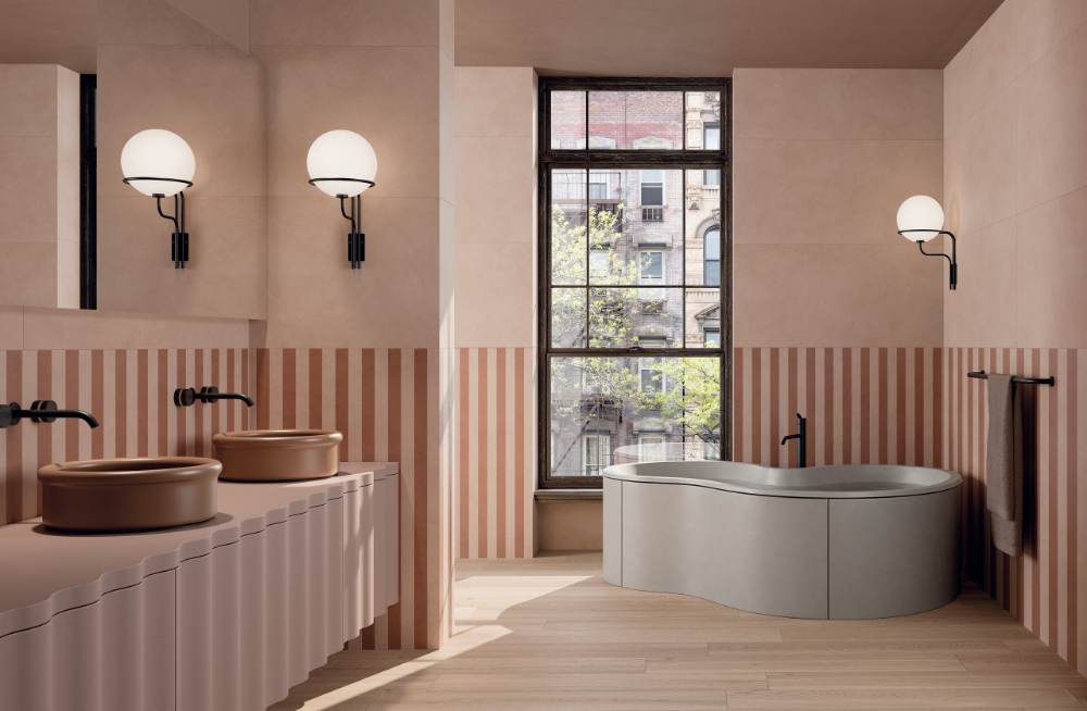 Solid colour porcelain floor tile ABK Alterego Clay, 120x120 cm, 8.5 mm, natural matt, slip-resistant R10