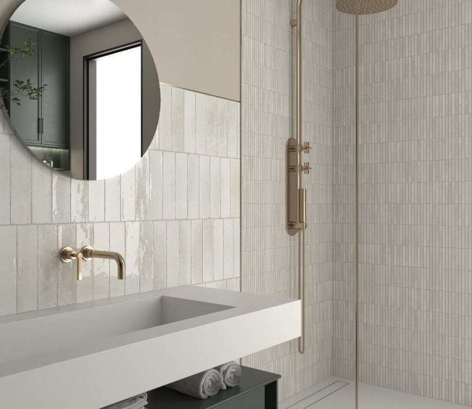 Ceramic mosaic Dune Kit-Kat Ivory Glossy, 11.5x23.1 cm, 8 mm – interior