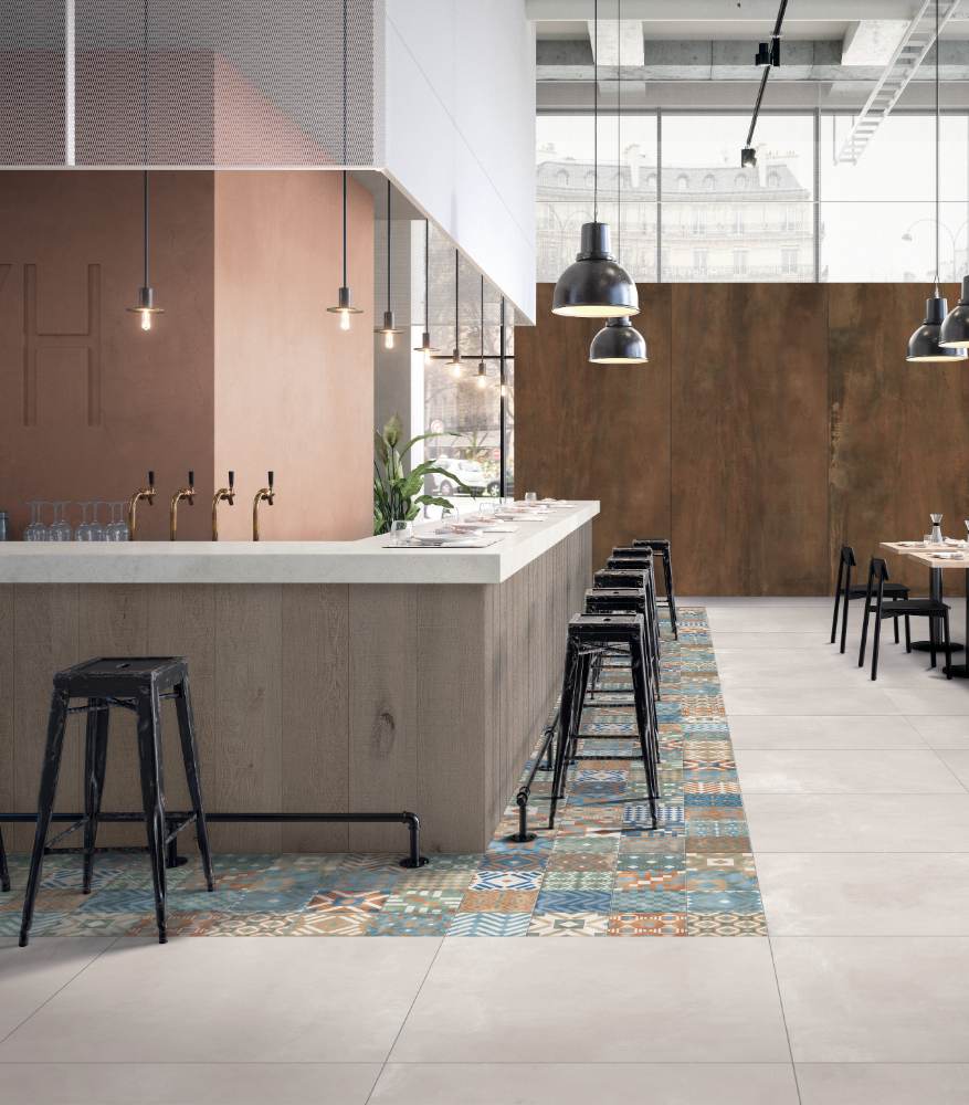 Patterned porcelain floor tile ABK Play Labyrinth Mix Multicolor, 20x20 cm, 8.5 mm, matt (nat.)