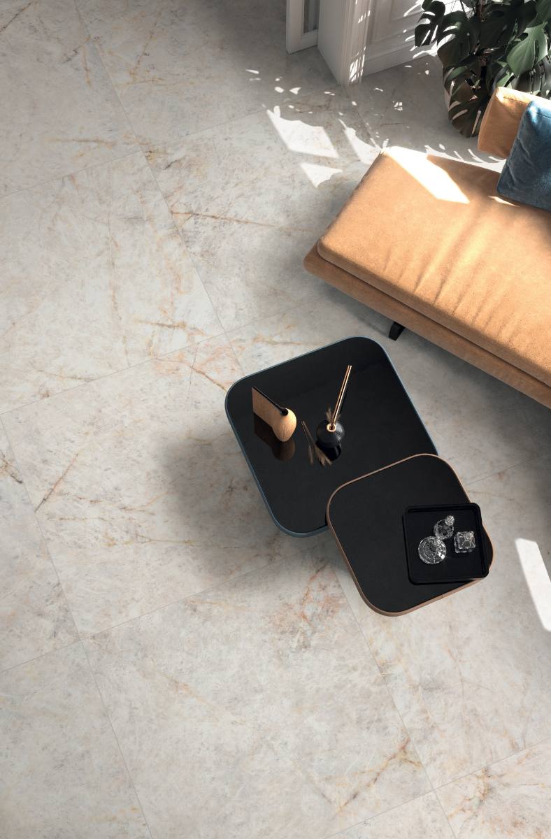 Marble effect large porcelain slab ABK Sensi Gems Crystal, 120x280 cm, 6 mm, soft satin – 3