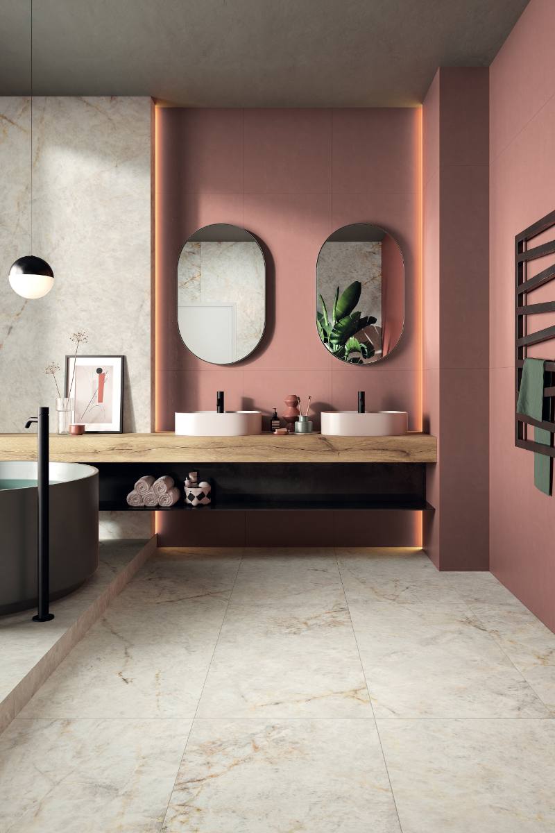 Marble effect large porcelain slab ABK Sensi Gems Crystal, 120x280 cm, 6 mm, soft satin – 5