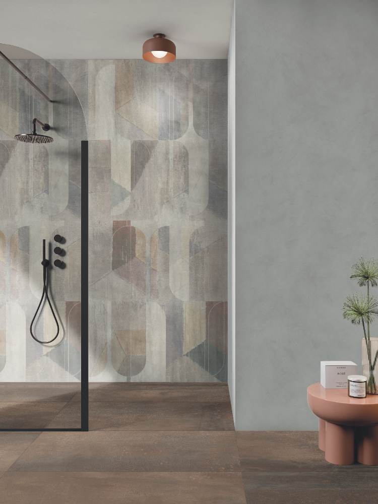 Patterned large porcelain decor slab ABK Wide&Style Shapes, 120x280 cm, 6 mm, matt