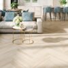Ash Herringbone Parquet Esta Elegant Frost Ivory Pores 700 mm extra matt lacquered – close-up Ash Herringbone Parquet Esta Elegant Frost Ivory Pores 700 mm extra matt lacquered – 3