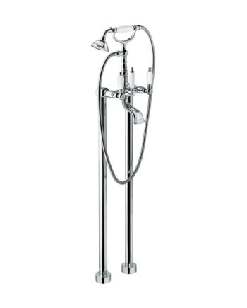 Bath mixer on floor columns Emmevi Decò Ceramic 12161128 with hand shower